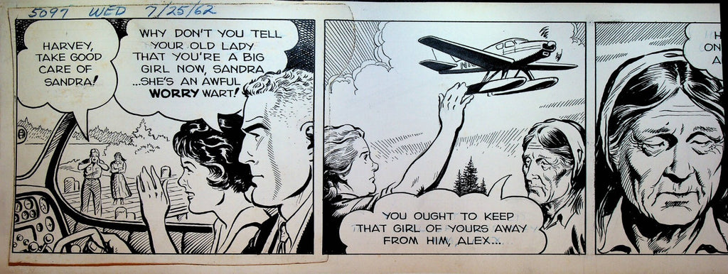 Mark Trail Ed Dodd Original Comic Strip Art July 25 1962 Seaplane0