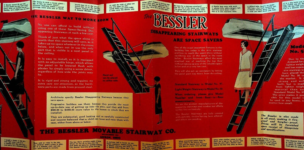 Bessler Movable Stairway Company Brochure 1910s Akron Ohio