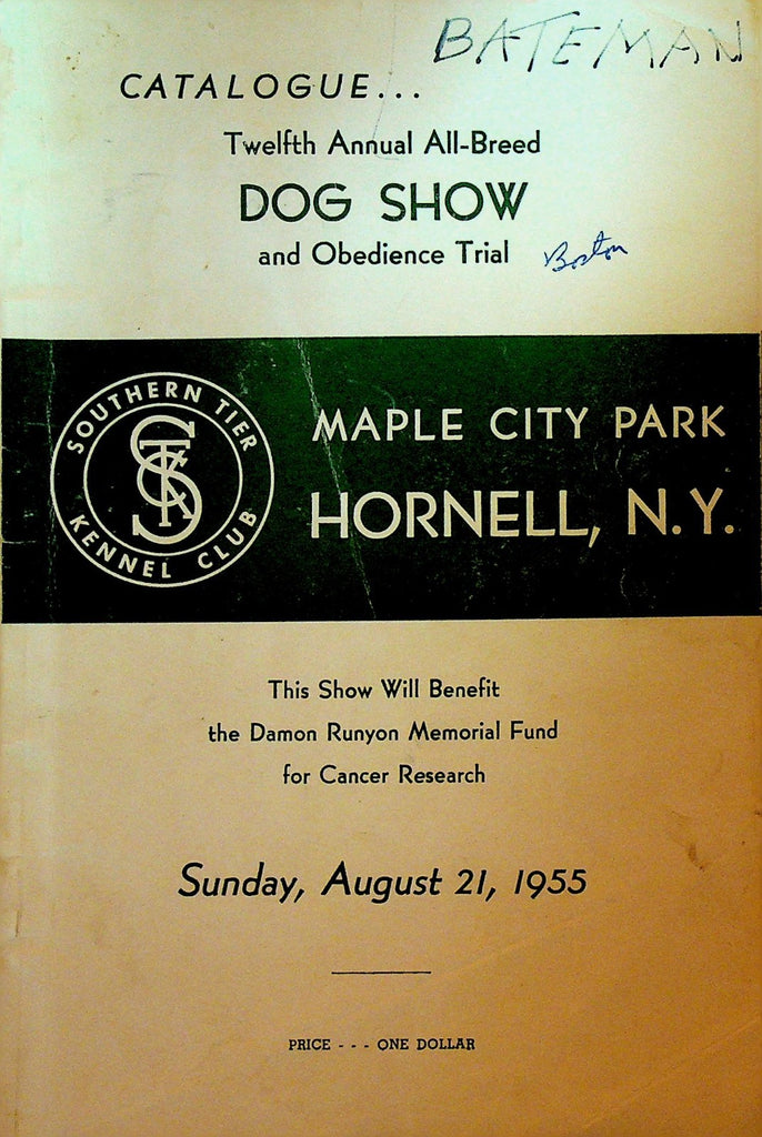 Southern Tier Kennel Club Dog Show & Obedience Trial Catalogue 1955 Hornell NY0