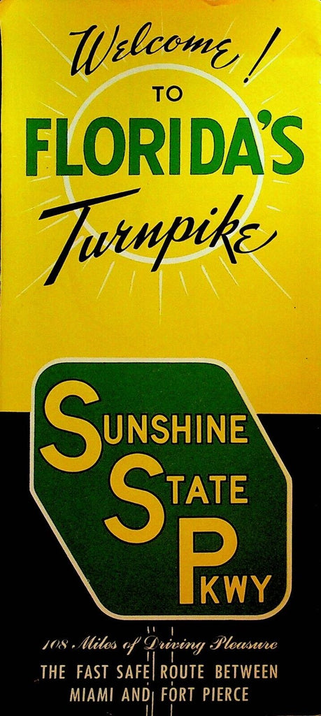 Welcome to Florida's Turnpike Travel Brochure Sunshine Parkway 1950s
