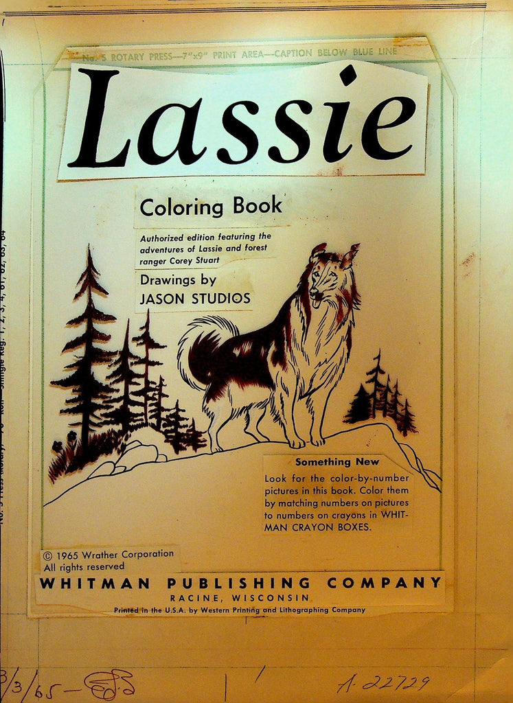 Lassie Coloring Book Original Art Jason Studios Title Page0
