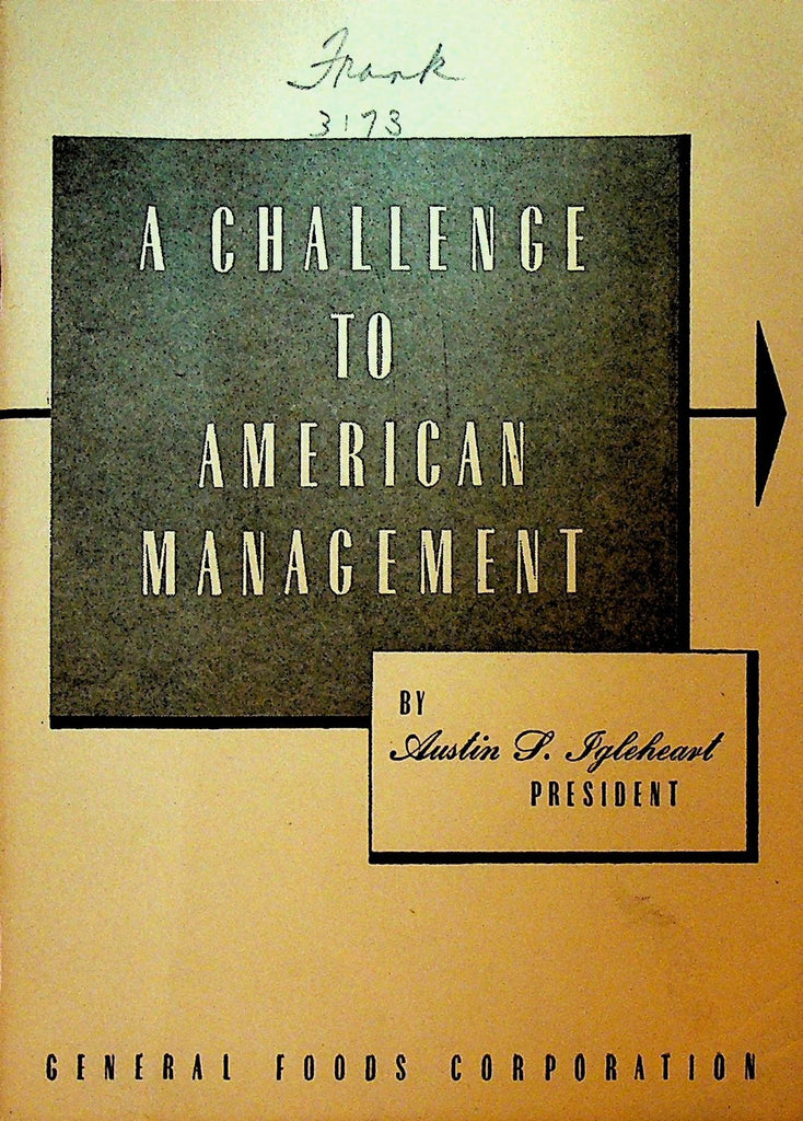 A Challenge to American Democracy Booklet General Foods Corp 1930s0