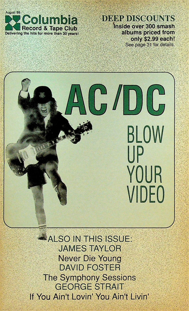 Columbia Record & Tape Club Catalog August 1988 AC/DC0