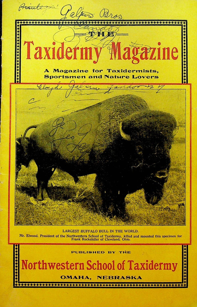 Taxidermy Magazine 1910 Buffalo Bill Taxidermists Sportsmen Nature Lovers0