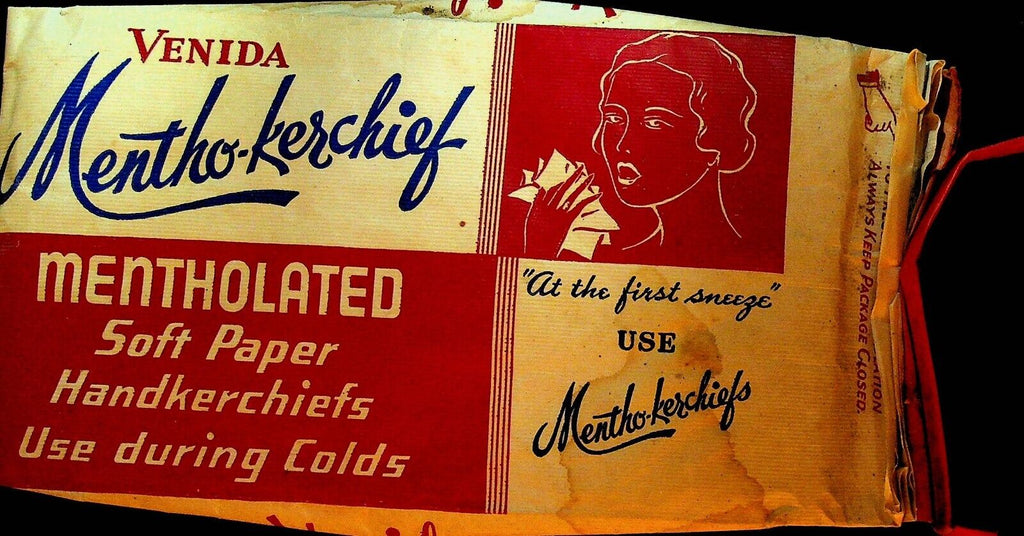 Venida Mentho Kerchief Mentholated Soft Paper Handkerchiefs Package 1936