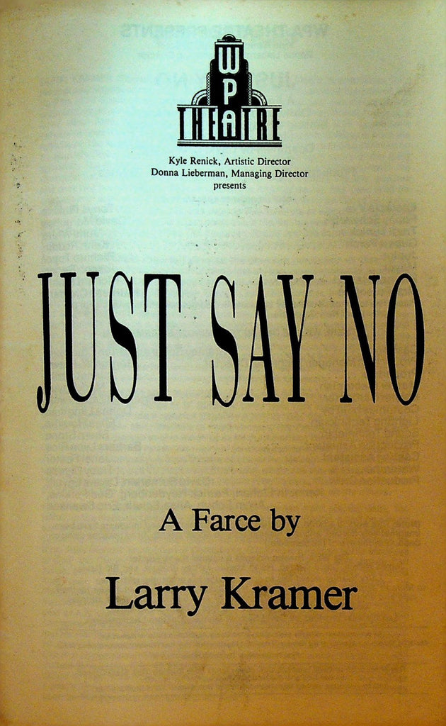 Just Say No Playbill 1988 Tonya Pinkins Julie White Richard Riehle0