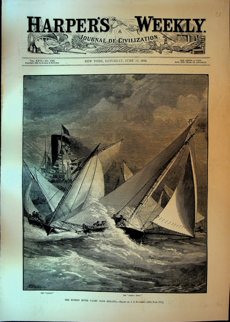 Harper's Weekly June 17 1882 Hudson River Yacht Regatta Pittsburgh Iron Strike0