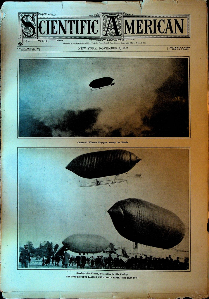 Scientific American November 2 1907 Long Distance Balloon Race