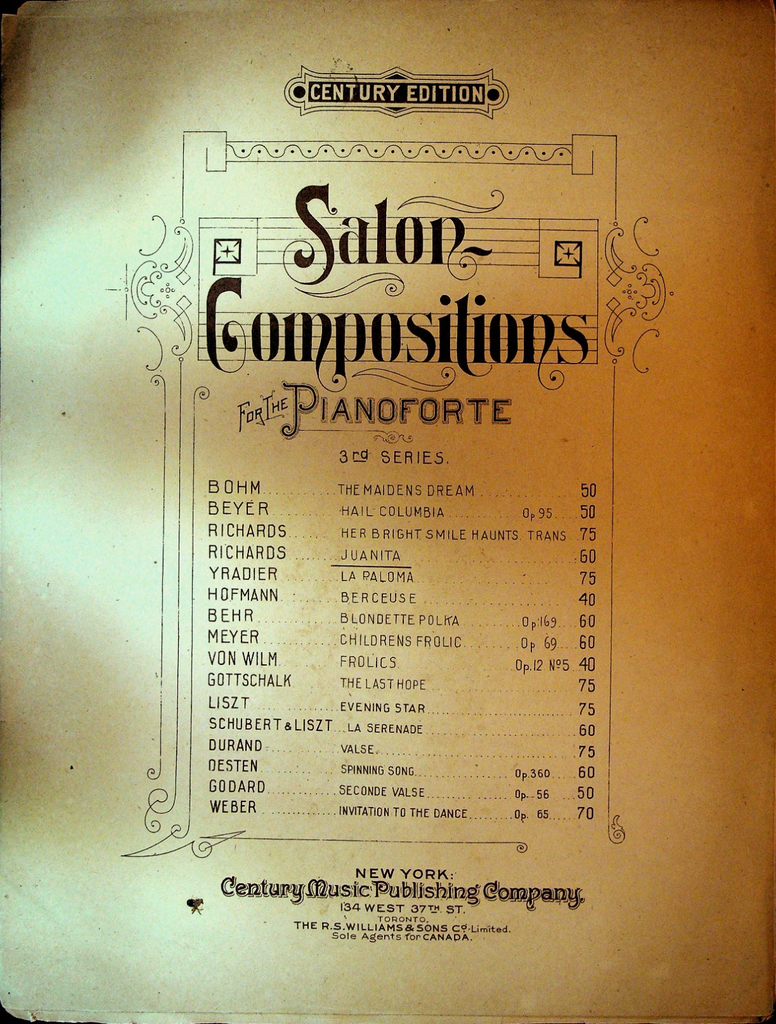 Juanita Sheet Music Salon Compositions Brinley Richards ca 19050