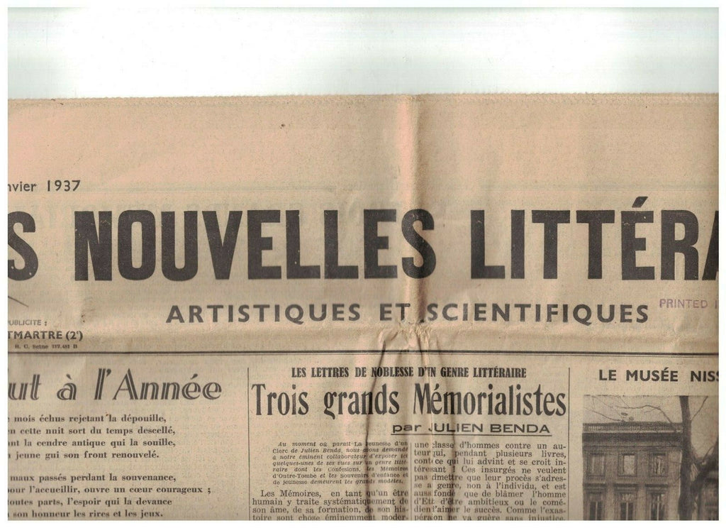 Les Nouvelles Litteraires Artistiques et Scientifiques January 2 1937 China 0