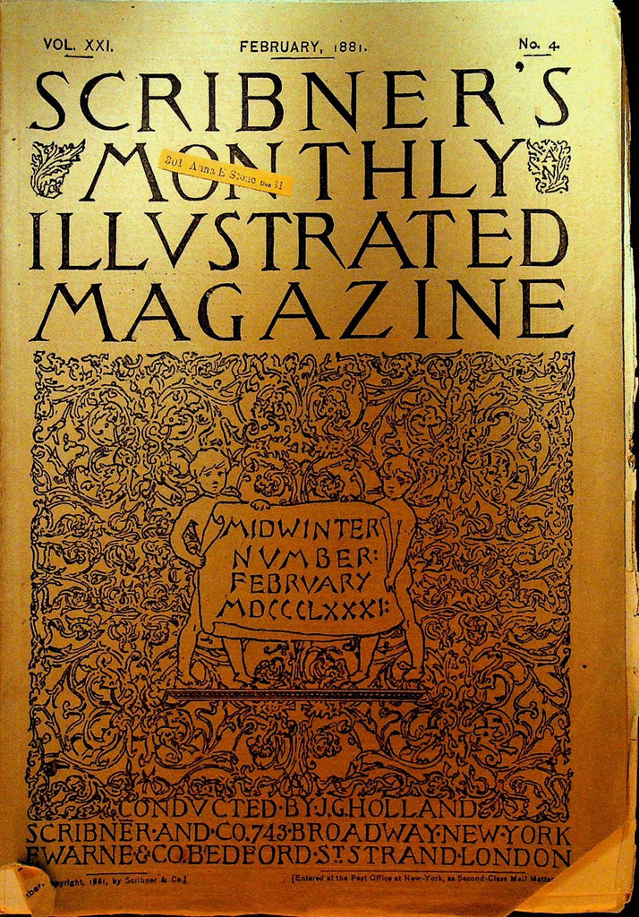 Scribner's Monthly Magazine February 1881 John Burroughs Edward Eggleston0