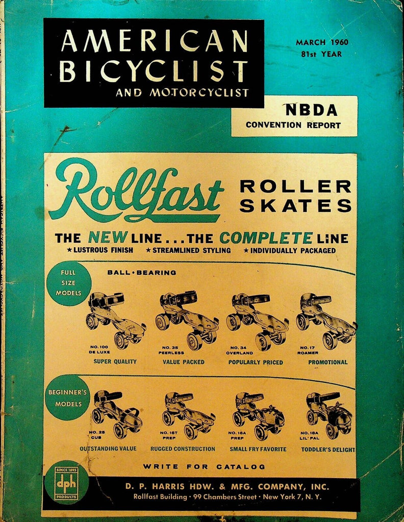 American Bicyclist & Motorcyclist Magazine March 1960 Scooters Roller Skates