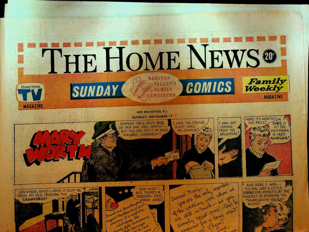 The Home News Sunday Comics New Brunswick NJ November 17 1968 Peanuts Mary Worth0