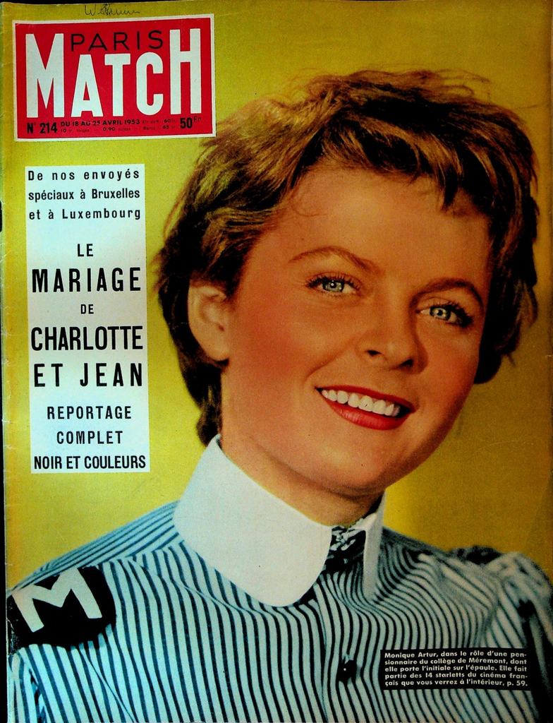 Paris Match April 18 1953 Monique Artur Princess Charlotte Charles Lindbergh0
