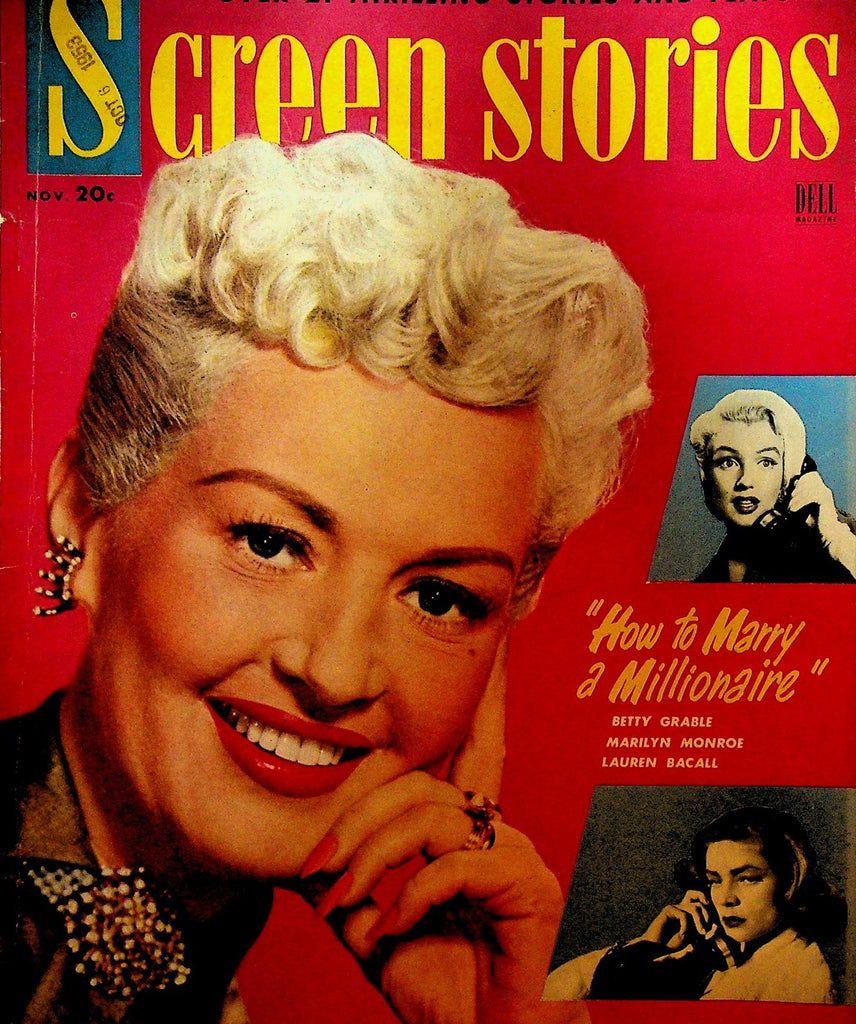 Screen Stories November 1953 Marilyn Monroe Betty Grable Lauren Bacall0