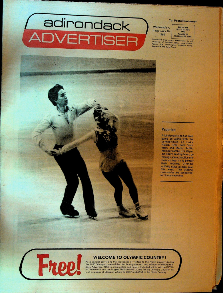 Adirondack Advertiser February 20 1980 US Olympics John Summers Stacey Smith0