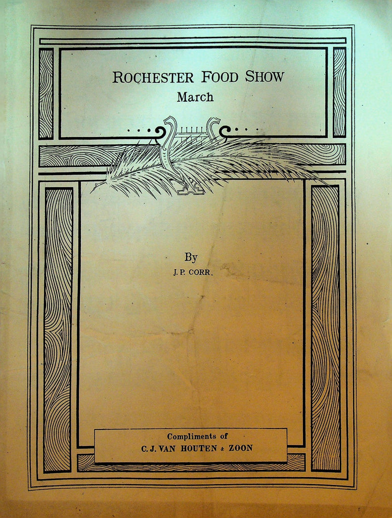 Rochester Food Show Sheet Music JP Corr CJ Van Houten & Zoon NY0