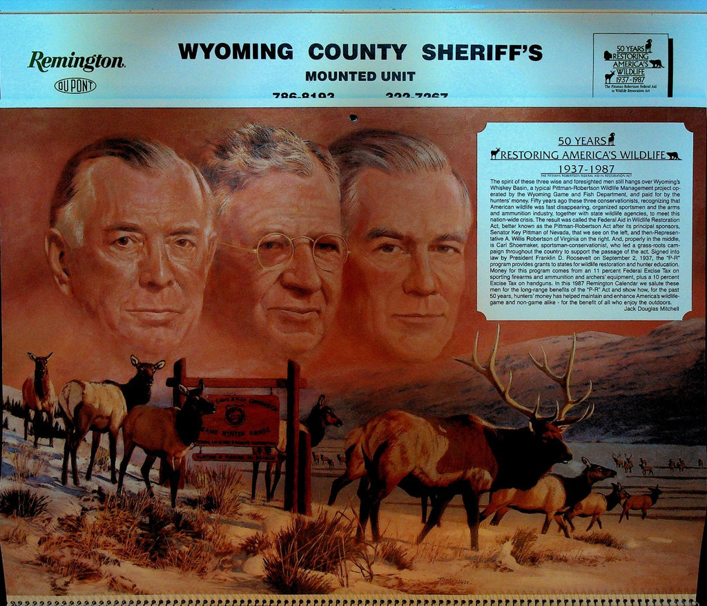 Remington Du Pont Calendar 1987 Wyoming County NY Sheriffs0