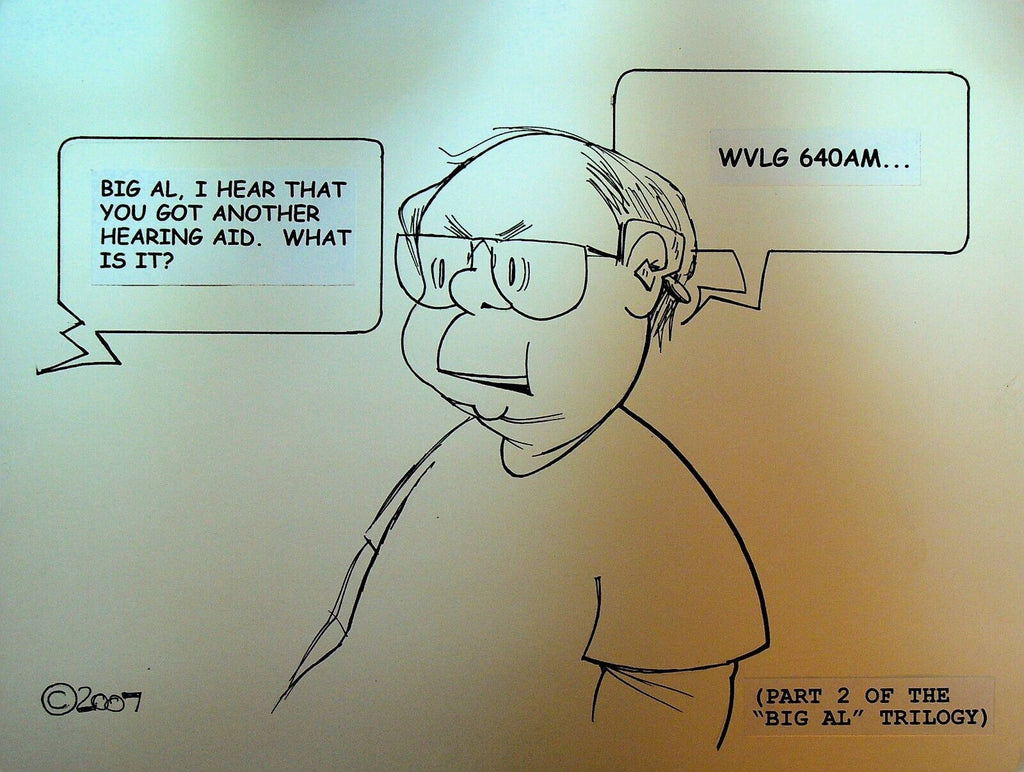 Bill Landis Original Cartoon Art The Villages Daily Sun 2007 Hearing Aid WVLG