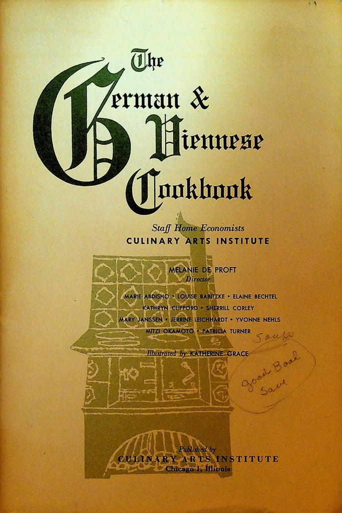 German & Viennese Cookbook Culinary Arts 19560