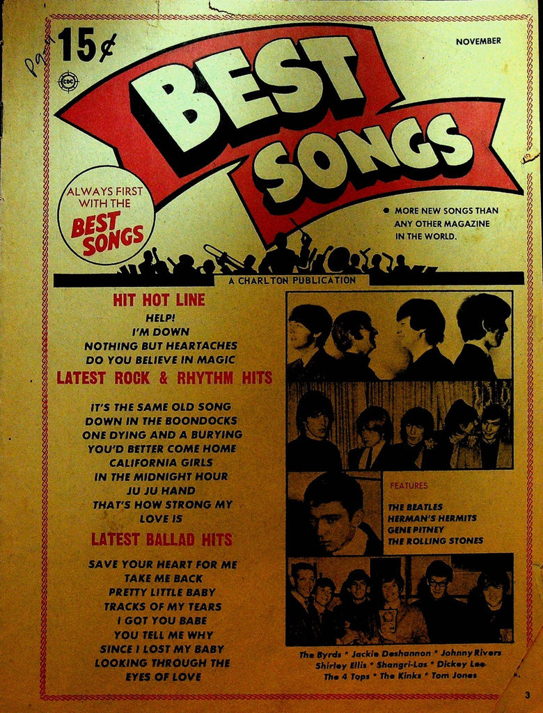 Best Songs Magazine November 1965 The Beatles Rolling Stones Tom Jones Kinks0