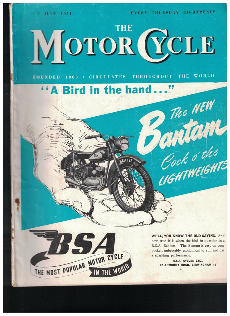 Motor Cycle Magazine July 5 1951 Soviet Motorcycle Industry Races0