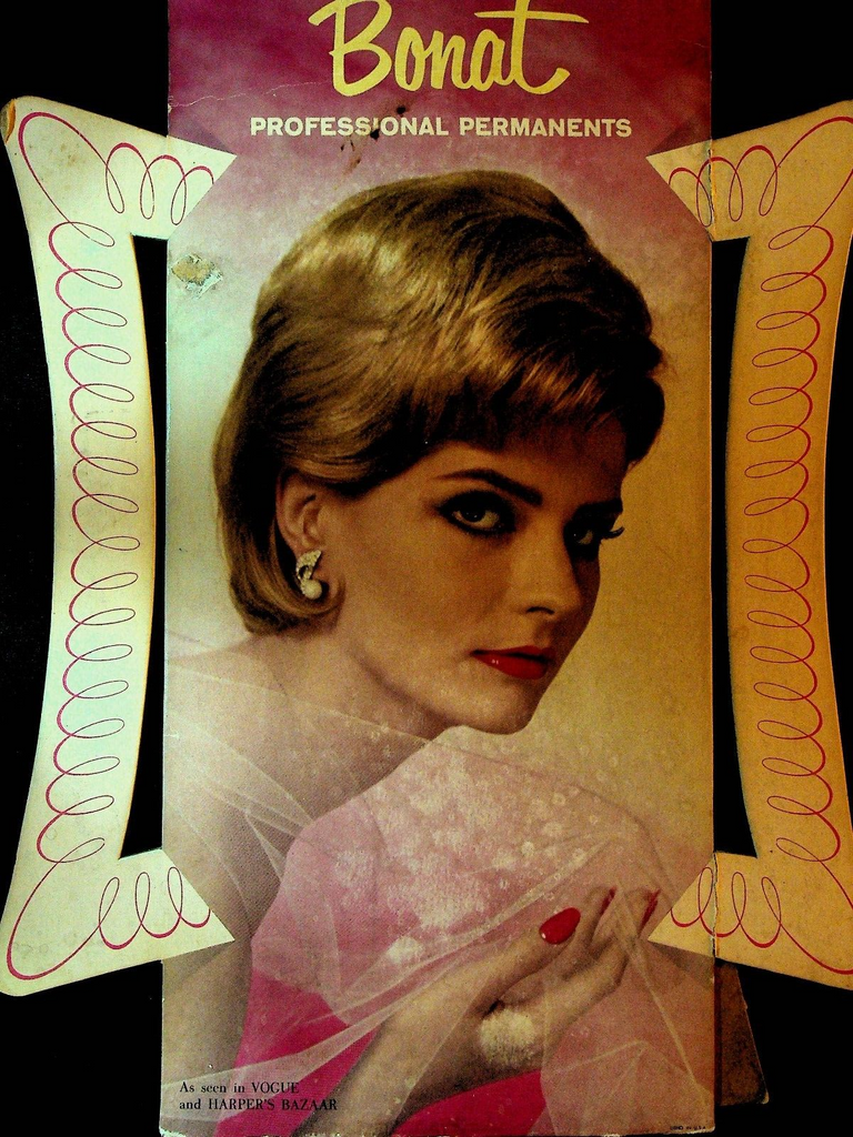 Bonat Professional Permanents 1960s Counter Standee Haircare Beauty