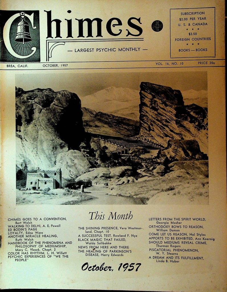 Chimes Magazine Psychic October 1957 Walda Solibakke William Damon Linda Huber