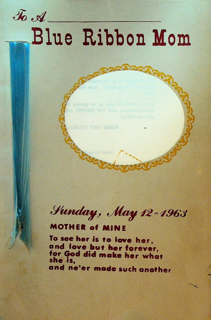 The Beeches Rome NY Mother's Day Blue Ribbon Mom Menu May 12 19630