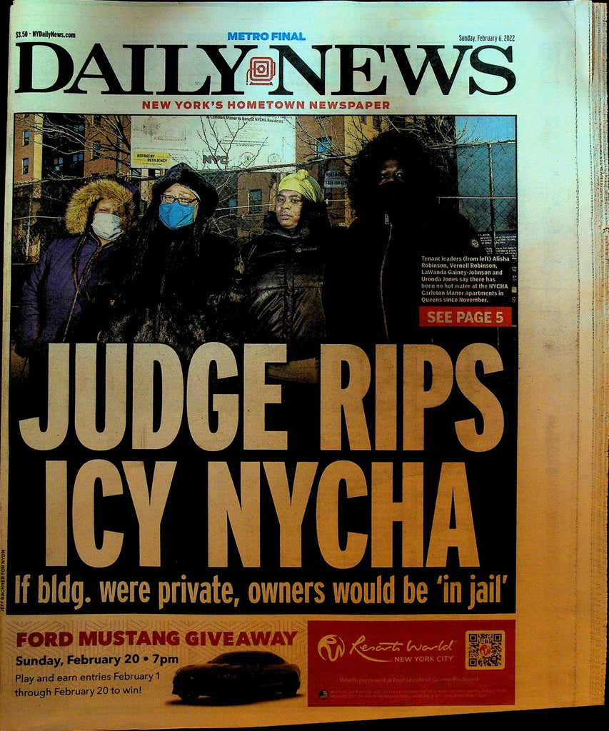 New York Daily News February 6 2022 NYCHA Protests Brian Flores Roger Goddell0