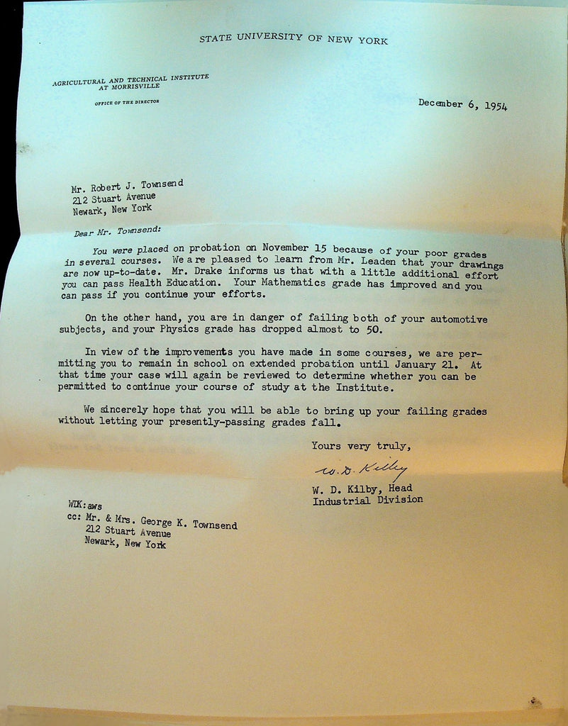 SUNY New York College Letter Lot of 6 1954 Morrisville0