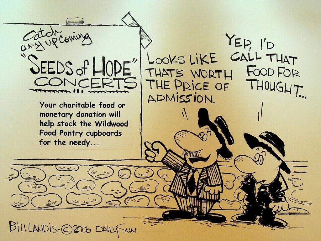Bill Landis Original Cartoon Art The Villages Daily Sun 2006 Seeds of Hope