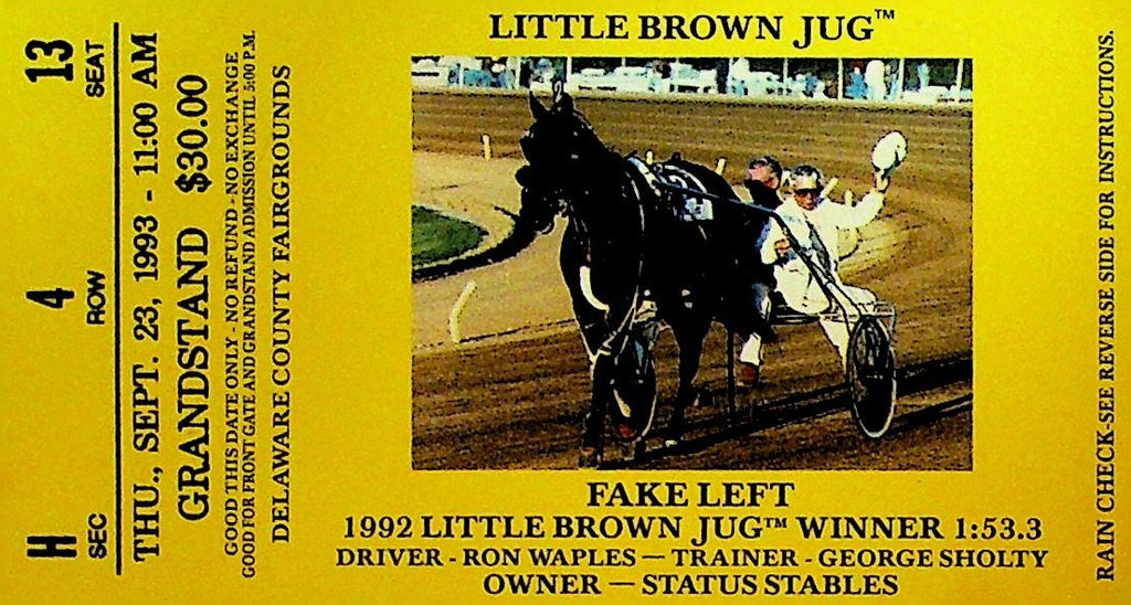 Little Brown Jug Harness Horse Race Ticket 1993 Delaware County Ohio Grandstand0