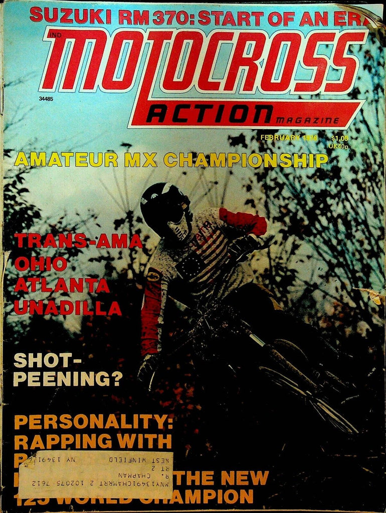 Motocross Action Magazine February 1976 Gaston Rahier Brad Lackey Suzuki