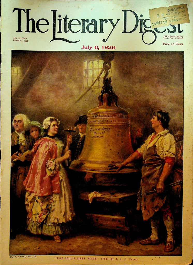 Literary Digest July 6 1929 Prohibition Liberty Bell Feng Yuxiang Babe Ruth0