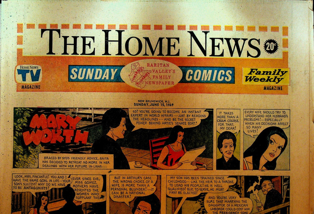 The Home News Sunday Comics New Brunswick NJ June 15 1969 Peanuts Mary Worth0