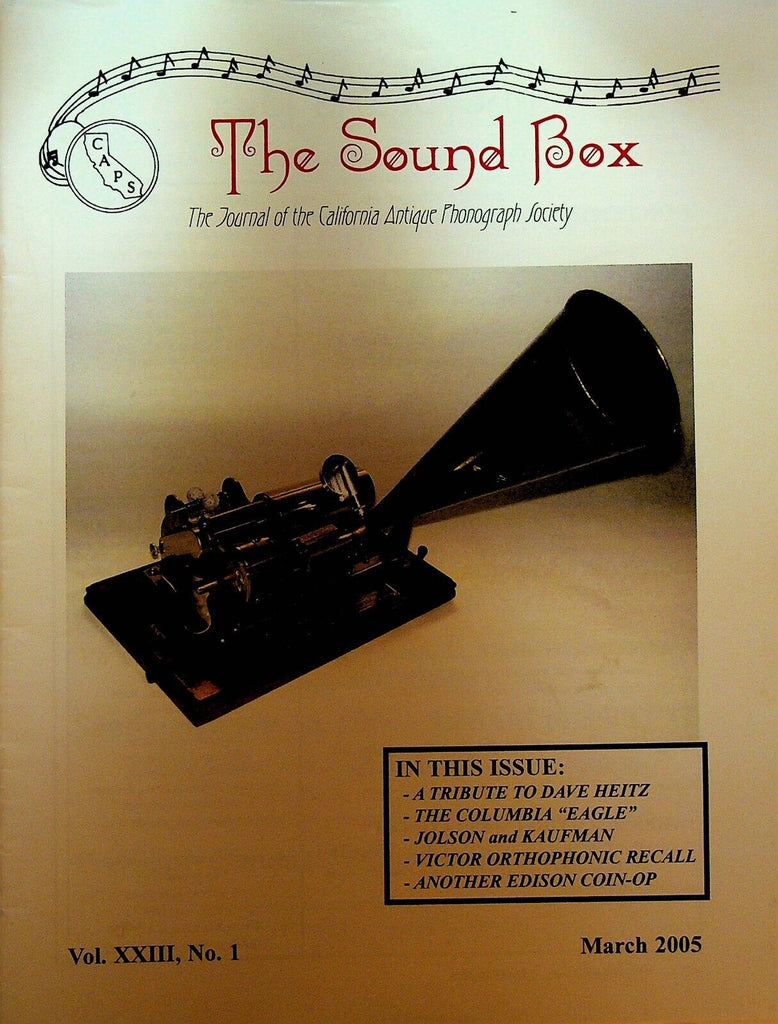 The Sound Box March 2005 Dave Heitz Al Jolson Irving Kaufman