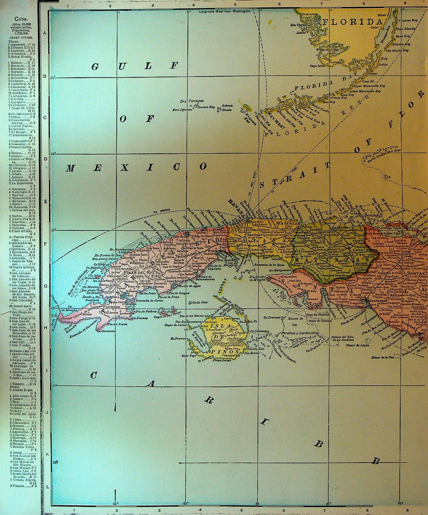 Cuba Map ca 1899 Western Canada 10 1/2 x 12 1/40