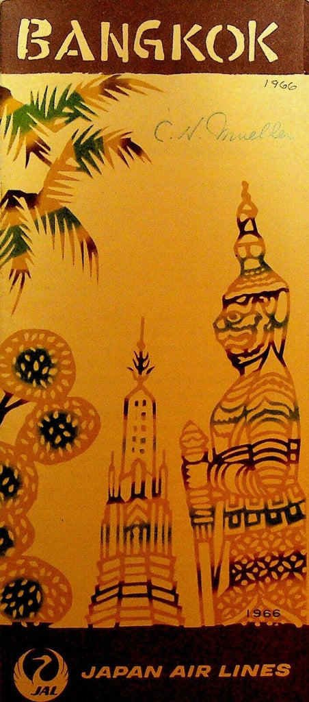 Japan Air Lines Booklet Bangkok Thailand 1966