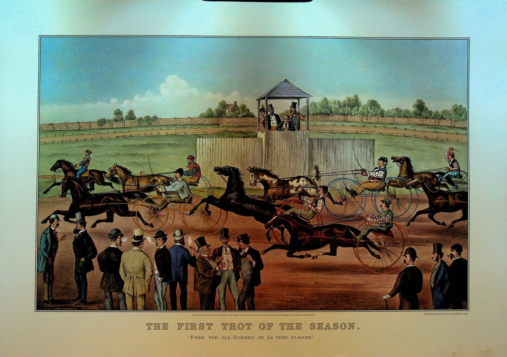 Currier & Ives Calendar Topper 1962 The First Trot of the Season Harness Racing