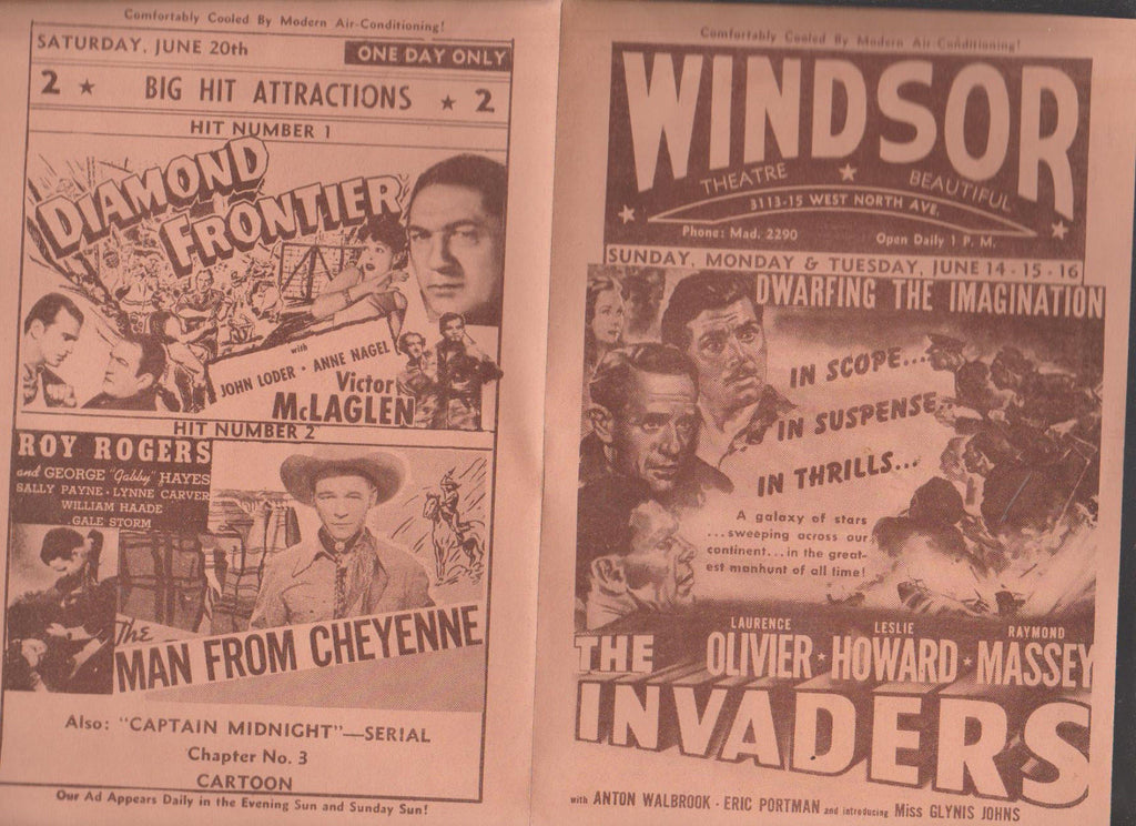 Windsor Theatre 1942 Ad Booklet Laurence Olivier Charles Laughton Roy Rogers0