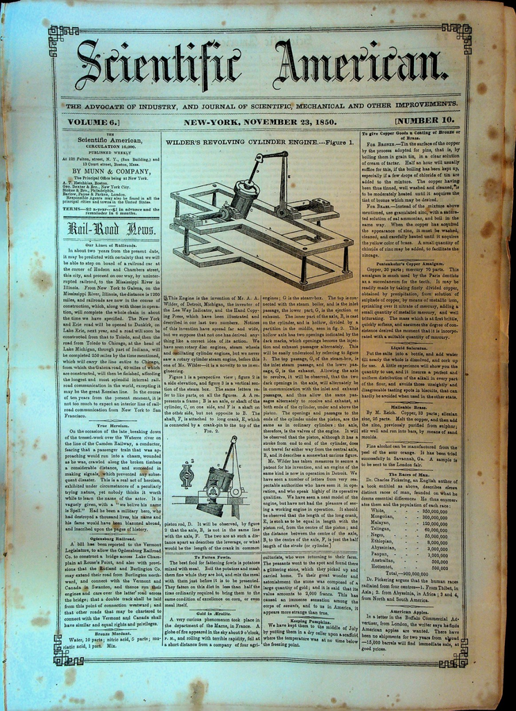 Scientific American November 23 1850 Charles Pickering Races of Men0