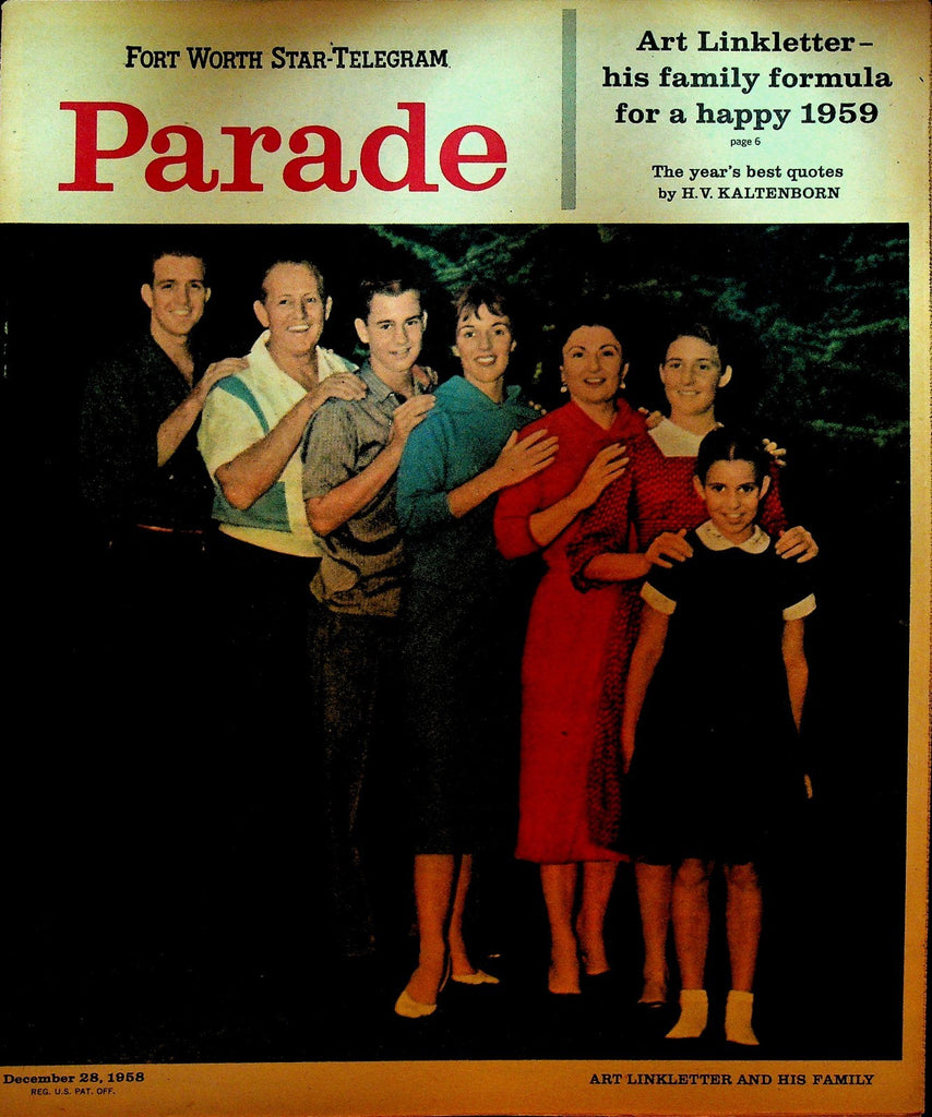 Parade Magazine December 28 1958 Art Linkletter Iowa Hawkeyes Rose Bowl0