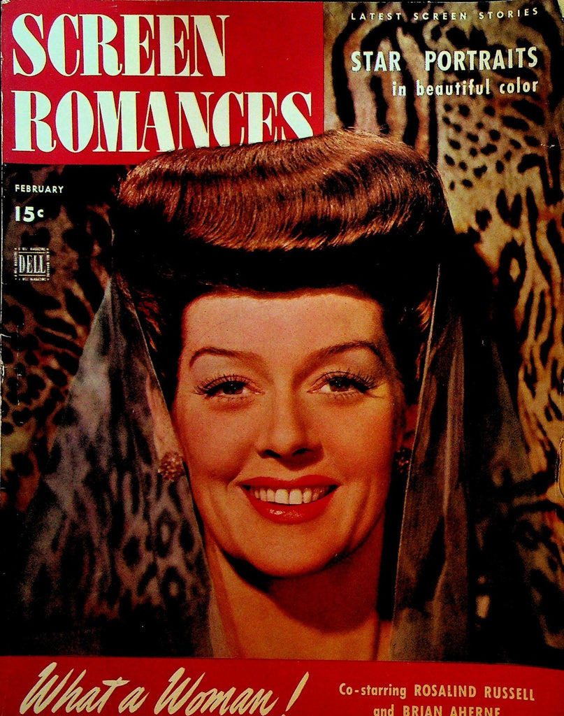 Screen Romances February 1944 Rosalind Russell Ginger Rogers Mickey Rooney0
