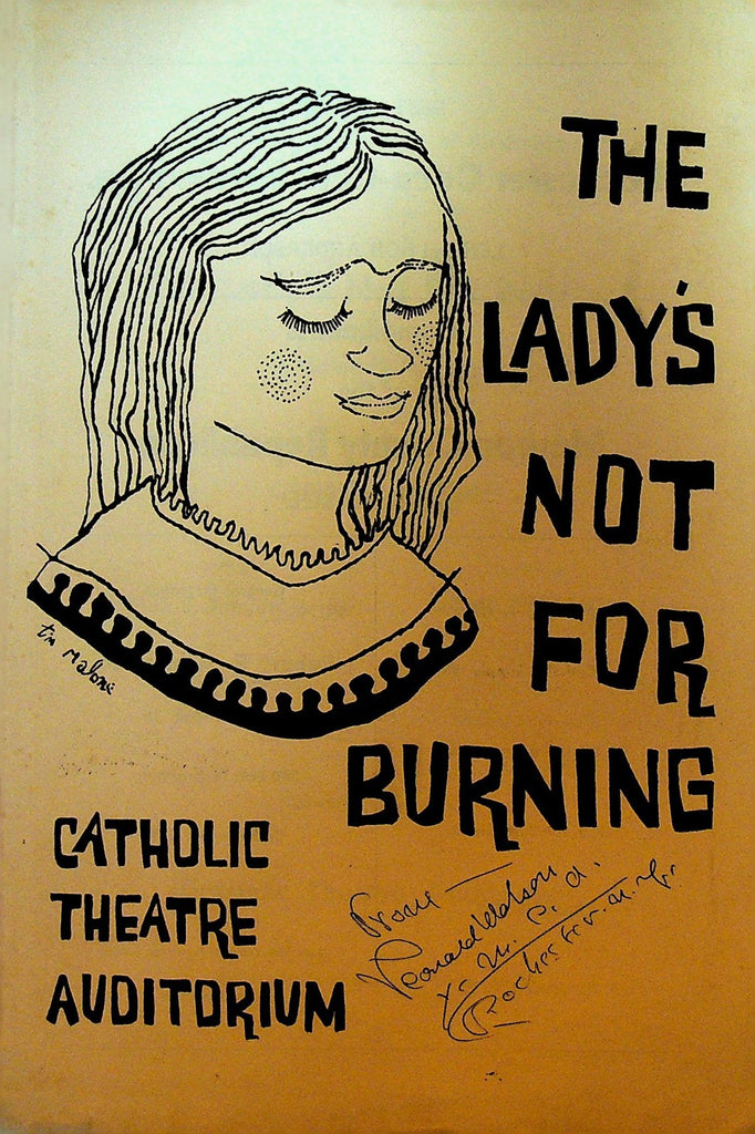 The Lady's Not for Burning Playbill Catholic Theatre Rochester NY 1950s0