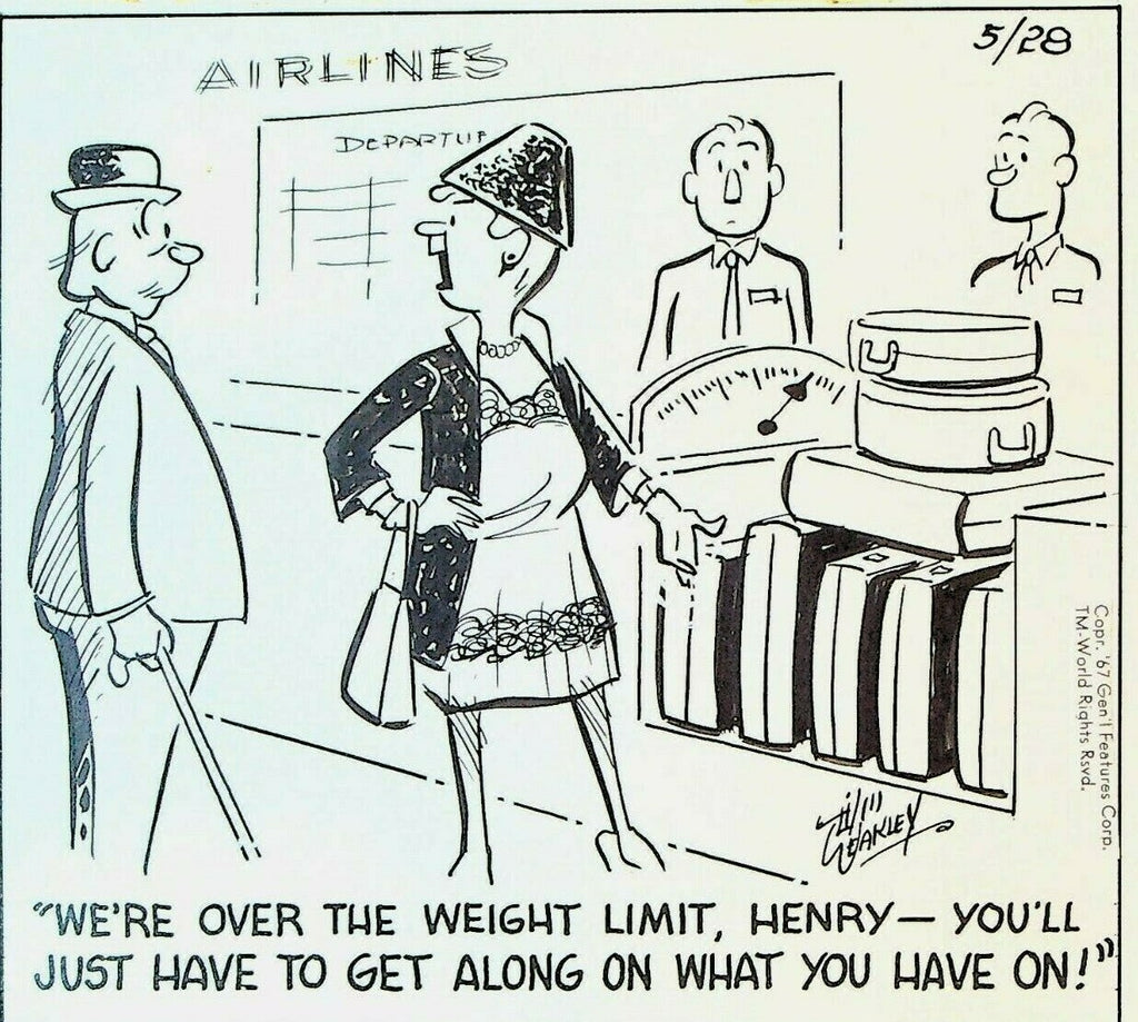 Traveling Light by Jim Weakley Original Comic Art May 28 1967 Airport Baggage0