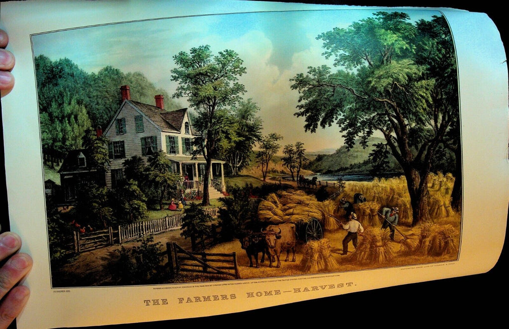 Currier & Ives Calendar Topper 1961 The Farmer's Home Harvest