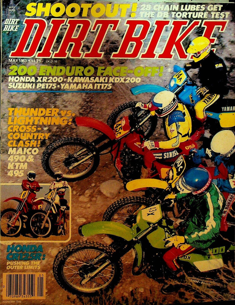 Dirt Bike Magazine May 1983 Honda XR200 Kawasaki Yamaha Suzuki PE175