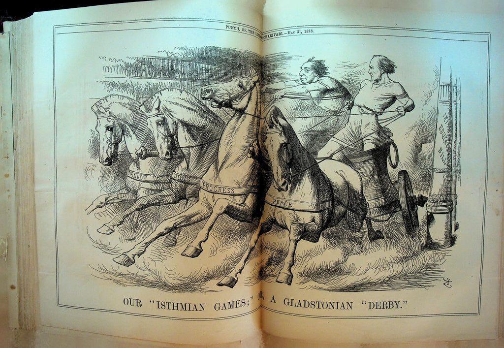Punch Magazine Bound Volume February 1 1873 to December 27 1873 British Humour0