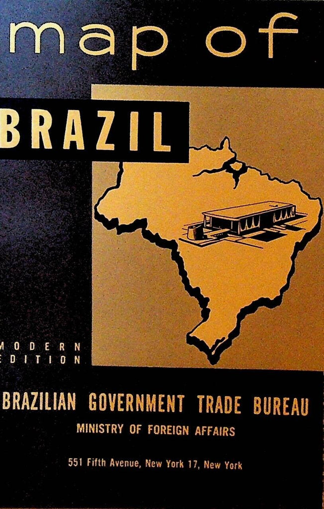 Map of Brazil 1960 Modern Edition Brazilian Government Trade Bureau